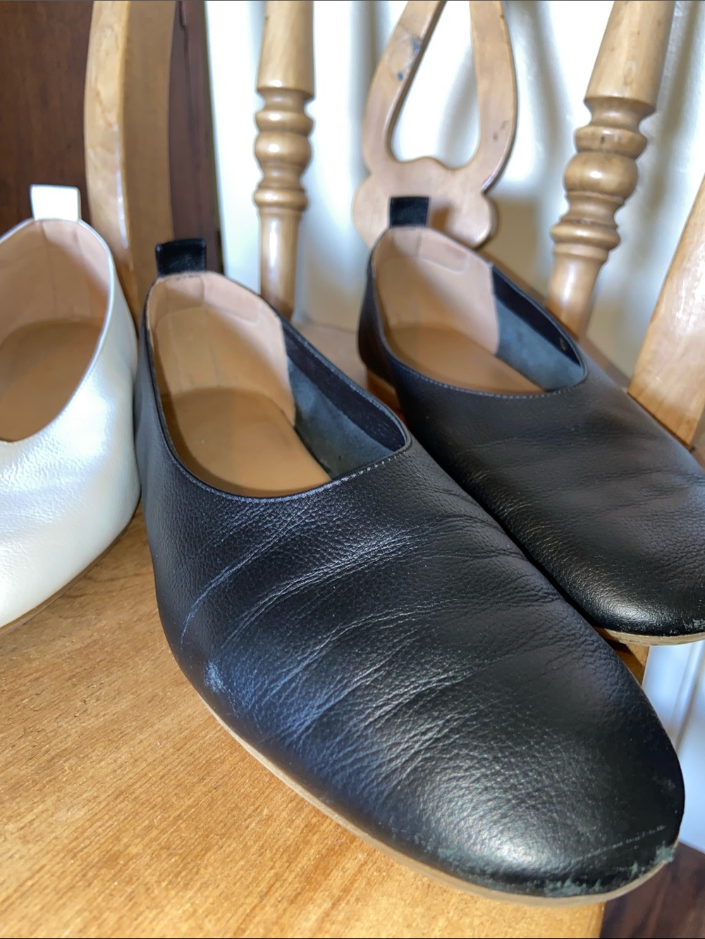 Everlane Lot of 2 Day Glove Flats Leather White Black Size 8 - Picture 4 of 8